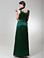  Sheath/ Column V-neck Floor-length Satin Chiffon Bridesmaid Dress