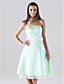  A-line Strapless Knee-length Satin Lace Bridesmaid/Homecoming Dress