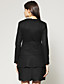  TS Layered Hem Long Sleeves Round Neckline Wool Dress / Women's Dresses (Black)