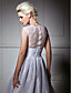  A-line V-neck Taffeta Lace Court Train Wedding Dress