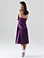  A-line Halter Tea-length Stretch Satin Bridesmaid/Wedding Party Dress