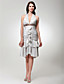  Sheath/Column Halter Knee-length Charmeuse Cocktail/Homecoming Dress