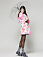  TS Organza Print Belt Long Sleeve Coat