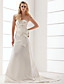  A-line Strapless Court Train Taffeta Wedding Dress