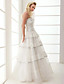  a-line senza spalline livelli pavimento-lunghezza abito da sposa di chiffon