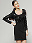  ts langen Ärmeln Pailletten Netzkleid / Damenkleider