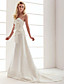  A-line Strapless Court Train Taffeta Wedding Dress