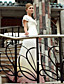  Sheath/ Column V-neck Floor-length Chiffon Satin Elastic Silk-like Satin Ready-to-Wear Evening Dress