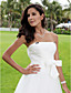  A-line Satin Tulle Wedding Dress with Draped and Bow