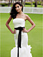  strapless barrido / cepillo tren de organza de raso vestido de novia trompeta / sirena con una envoltura