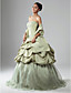  Ball Gown Strapless Floor-length Taffeta Prom Dress