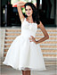  Ball Gown Knee-length Organza Wedding Dress With Wrap
