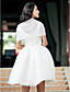 Ball Gown Knee-length Organza Wedding Dress With Wrap
