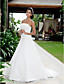  A-line Strapless Court Train Organza Wedding Dress