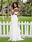  Sheath/Column Scalloped-Edge Neckline Floor-length Organza Wedding Dress