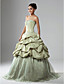  Ball Gown Strapless Floor-length Taffeta Prom Dress