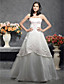  A-line/Princess Spaghetti Straps Sleeveless Floor-length Satin Wedding Dress