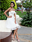  Ball Gown Sweetheart Knee-length Wedding Dress With 3D Floral