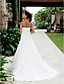  A-line Strapless Court Train Organza Wedding Dress