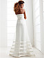  A-line Strapless Floor-length Satin Organza Wedding Dress
