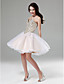  A-line Sweetheart Knee-length Stretch Satin Tulle Cocktail Dress