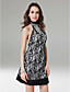  Sheath/ Column High Neck Short/ Mini Lace Cocktail Dress