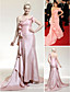  Taffeta Mermaid One Shoulder Court Train Evening Dress inspired by Lea Michele at Golden Globe Award