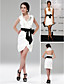  Satin Sheath/Column Halter Short/Mini Cocktail Dress inspired by Zoe Saldana