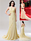  Chiffon Sheath/ Column One Shoulder Court Train Evening Dress inspired by Cat Deeley at Emmy Award