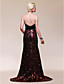  Trumpet/ Mermaid Strapless Court Train Sequined Evening Dress
