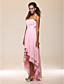  High Low Sweetheart Chiffon Evening Dress With Beadings