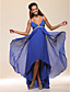  High Low Sheath/Column Spaghetti Straps Chiffon Evening Dress