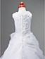  A-line Jewel Court Train Organza Over Satin Flower Girl Dress