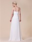  Sheath/Column Floor-length Chiffon Wedding Dress With Beaded Appliques