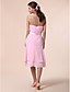  A-line Princess Strapless Knee-length Chiffon Bridesmaid Dress
