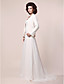  A-line V-neck Sweep/Brush Train Chiffon Mother of the Bride Dress With A Wrap