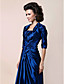  A-line Strapless Floor-length Side-Draped Taffeta Mother of the Bride Dress With A Wrap