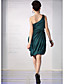  A-line One Shoulder Knee-length Elastic Silk-like Satin Tulle Cocktail Dress
