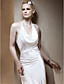  Sheath/Column Halter Chapel Train Elastic Woven Satin Wedding Dress