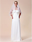  Two-tier Elbow Wedding Veil With Ribbon Edge