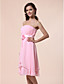  A-line Princess Strapless Knee-length Chiffon Bridesmaid Dress
