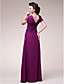  Sheath/Column V-neck Floor-length Chiffon Mother of the Bride Dress