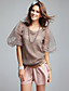  TS Nude Puff Sleeved Mesh Blouse
