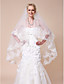  One-tier Cathedral Wedding Veils With Lace Applique Edge