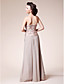  A-line Strapless Floor-length Chiffon Taffeta Mother of the Bride Dress With A Wrap