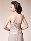  A-line Strapless Floor-length Chiffon Taffeta Mother of the Bride Dress With A Wrap