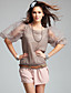  TS Nude Puff Sleeved Mesh Blouse