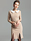  ts estilo vintage vestido justo de lapela (2 cores)