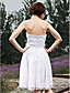  A-line Strapless Knee-length Satin Wedding Dress