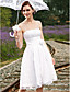  A-line Strapless Knee-length Satin Wedding Dress